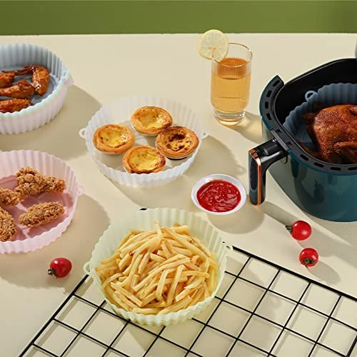 3 PCS Air Fryer Silicone Liners-7.87", Reusable Air Fryer Silicone Pot, Silicone Baking Tray For 3-5Qt Air Fryer, Food Grade Silicone Air Fryer Basket For Microwave, Oven, Steamer 4 3 PCS Air Fryer Silicone Liners-7.87", Reusable Air Fryer Silicone Pot, Silicone Baking Tray For 3-5Qt Air Fryer, Food Grade Silicone Air Fryer Basket For Microwave, Oven, Steamer - Image 2