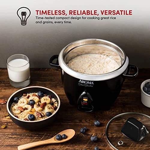 Select Stainless Rice Cooker & Warmer With Uncoated Inner Pot, 3-Cup(uncooked)/6-Cup(cooked)/ 1.2Qt, ARC-753SGB, Black 6 Select Stainless Rice Cooker & Warmer With Uncoated Inner Pot, 3-Cup(uncooked)/6-Cup(cooked)/ 1.2Qt, ARC-753SGB, Black - Image 4