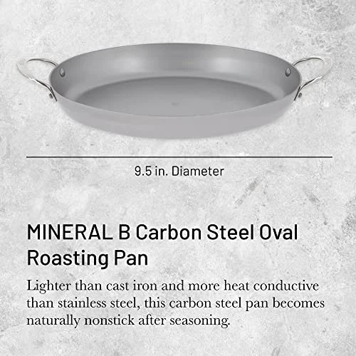 De Buyer MINERAL B Carbon Steel Oval Roasting Pan - Ideal For Roasting Meat, Seafood & Veggies - Naturally Nonstick - Made In France 4 De Buyer MINERAL B Carbon Steel Oval Roasting Pan - Ideal For Roasting Meat, Seafood & Veggies - Naturally Nonstick - Made In France - Image 2