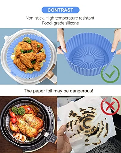 2 Pairs Air Fryer Silicone Pot 8.5 Inch, Extra Large Silicone Air Fryer Liner, Reusable Air Fryer Liners Mats, Air Fryer Accessories For Oven, Microwave Cake Baking Pans, Home Kitchen Air Fryer Basket 6 2 Pairs Air Fryer Silicone Pot 8.5 Inch, Extra Large Silicone Air Fryer Liner, Reusable Air Fryer Liners Mats, Air Fryer Accessories For Oven, Microwave Cake Baking Pans, Home Kitchen Air Fryer Basket - Image 4