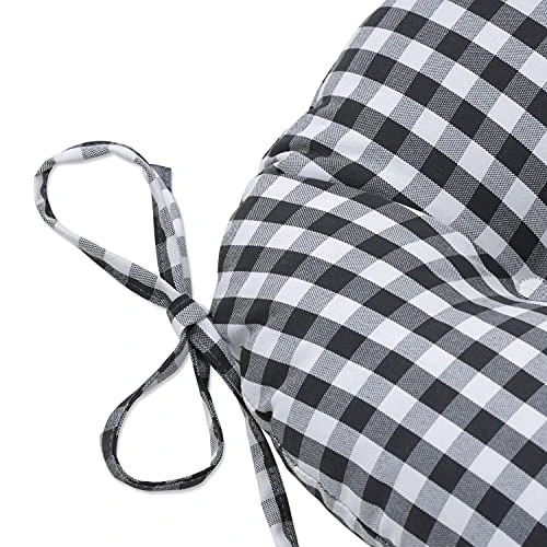 Outdoor/Indoor Dawson Pewter Chair Pads, 15.5" X 16", Black 2 Count 4 Outdoor/Indoor Dawson Pewter Chair Pads, 15.5" X 16", Black 2 Count - Image 2