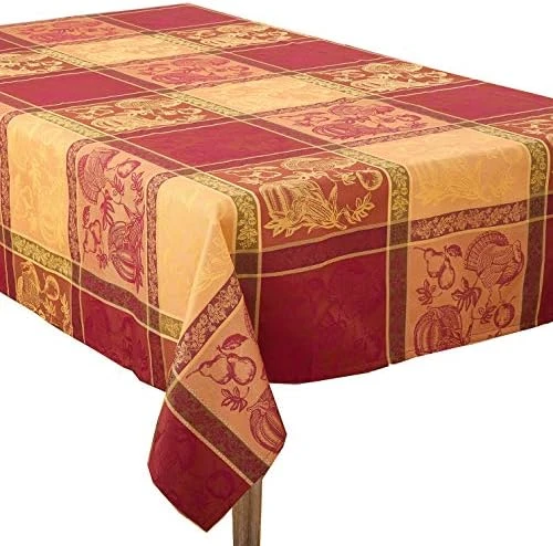 Ge Fall Colors Thanksgiving Holiday Jacquard Design Dinner Tablecloth, 72" Square 10 Ge Fall Colors Thanksgiving Holiday Jacquard Design Dinner Tablecloth, 72" Square - Image 8
