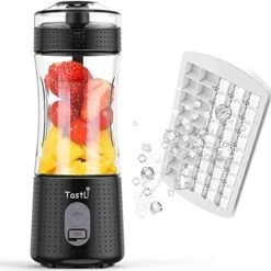 Portable Blender For Shakes And Smoothies, USB Rechargeable Mini Travel Electric Personal Size, With 13oz Blender Bottles, Powerful Motor, 6 Blades(Black) -Wilton Shop 51QjXFbUwXL. AC