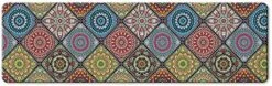 QiyI Floor Comfort Mat 1 Piece Kitchen Rug PVC Leather Waterproof Oil Proof Runner Rug Non Skid Laundry Standing Mat Anti Fatigue Foam Cushioned Doormat 17" W X 71" L - Ethnic Traditional Pattern -Wilton Shop 51Qqc8 4HGS. AC