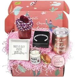 Thday Gifts Box For Women, 6 Unique Gift Basket For Best Friends Mom Grandma Girlfriend Daughter Sister Wife Coworker, Surprise Basket For Her Female, Wine Gift Ideas