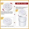 4 Pieces 5 Gallon Bucket With Lid Seal Lid Bucket Twist Lid Plastic Bucket Seal Lid Bucket Leakproof Lid Food Storage Container Lid Compatible With Gamma (White, Red) -Wilton Shop 51R2zRmFHVL