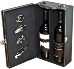 Lifestyle Top Handle Travel Two-Bottle Wine Carrier Case With 4 Piece Wine Accessory Set (Brown) 15 Lifestyle Top Handle Travel Two-Bottle Wine Carrier Case With 4 Piece Wine Accessory Set (Brown) -Wilton Shop 51R7KIoUP1L. AC