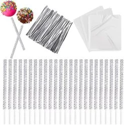 24 Pack Bling Cake Pop Sticks And Wrapper Kit, Rhinestone Lollipop Making Decor Set With Twist Ties & Bags, Diamond Candy Holder For Chocolate Fruit Dessert Treat Buffet Decor Wedding Party Table -Wilton Shop 51RBV5FcLeL. AC