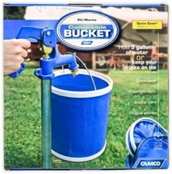 Camco Collapsible Bucket With Storage Case- Durable Pop Up Bucket With Watertight Fabric, Holds 3 Gallons Of Water - Great For RVs, Camping, Fishing, Boating, Hiking And More - Blue (42993), Blank Ski -Wilton Shop 51RE78ee3pL. AC