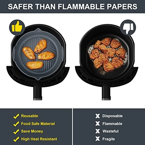 Air Fryer Silicone Pot, 8.66" Air Fryer Silicone Liners Food Safe Non Stick Air Fryer Basket Oven Accessories, Reusable Replacement Of Parchment Paper Liners Fits 5.3 QT Or Bigger Air Fryer 5 Air Fryer Silicone Pot, 8.66" Air Fryer Silicone Liners Food Safe Non Stick Air Fryer Basket Oven Accessories, Reusable Replacement Of Parchment Paper Liners Fits 5.3 QT Or Bigger Air Fryer - Image 3