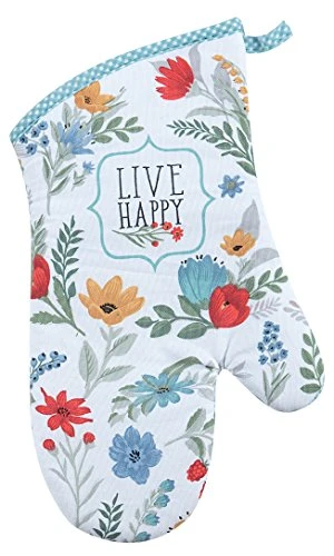 Blooming Thoughts Floral Kitchen Linen Set - 5 Piece Bundle Includes 2 Potholders, 1 Oven Mitt, And 2 Magnetic Hanging Hooks 4 Blooming Thoughts Floral Kitchen Linen Set - 5 Piece Bundle Includes 2 Potholders, 1 Oven Mitt, And 2 Magnetic Hanging Hooks - Image 2