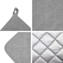 Oven Pot Holders 100% Cotton,7x7 Inches,3 Packs,Perfect For Cooking, Baking, Serving, BBQ Or Dinner Party (Gray, 3) -Wilton Shop 51RXkAZXtkL