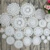 TOSEEY 24 Vintage Hand Made Crochet Doilies Dollies Lace Crochet Cup Mat Pad Coaster Wedding Tea Party Decoration 2-7 Inches (White)