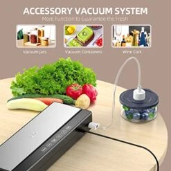 Vacuum Sealer Machine For Food Saver, 6-in-1 Full Automatic Food Sealer With Built-in Cutter &Vacuum Sealers Bags, Air Sealing Dry/Moist/External Vacuum System Modes For All Saving Needs Starter Kit -Wilton Shop 51RcLymPATL