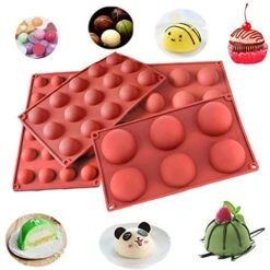 Semicircle Silicone Mold,Shxmlf Half Sphere Chocolate, Candy And Gummy Mold Teacake Bakeware Set For Cake Decoration Mousse Dome Jelly Ice Cream Bombe Cupcake Baking Mold, Assorted Size,Set Of 4 -Wilton Shop 51RjLVfI3IL