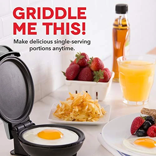 Dash Ash DMS001SL Mini Maker Electric Round Griddle + Included Recipe Book, Silver & DMW001RD Machine For Individual, Paninis, Hash Browns, & Other Mini Waffle Maker, 4 Inch, Red 4 Dash Ash DMS001SL Mini Maker Electric Round Griddle + Included Recipe Book, Silver & DMW001RD Machine For Individual, Paninis, Hash Browns, & Other Mini Waffle Maker, 4 Inch, Red - Image 2
