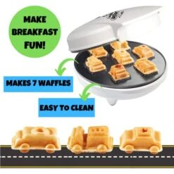 Cars & Trucks Mini Waffle Maker- Make 7 Fun Different Vehicles- Police Car Firetruck Construction Truck & More Automobile Shaped Pancakes- Electric Nonstick Iron For Kids Fathers Day Breakfast For Dad -Wilton Shop 51S5WG1v0GL