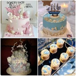 Marine Theme Cake Fondant Silicone Mold Seashell Conch Starfish Coral Molds For Cake Decorating Cupcake Topper Candy Chocolate Gum Paste Polymer Clay Set Of 4 12 Marine Theme Cake Fondant Silicone Mold Seashell Conch Starfish Coral Molds For Cake Decorating Cupcake Topper Candy Chocolate Gum Paste Polymer Clay Set Of 4 -Wilton Shop 51S5s3wPbEL