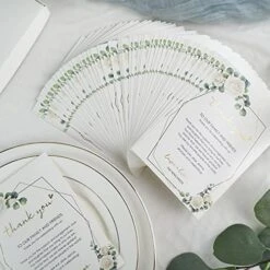 Wedding Thank You Place Setting Cards, 50 Pieces Place Cards For Table Setting, Table Place Cards For Wedding Favors, Receptions, Dinner Parties, Events And Celebrations (4 X 6 In, Floral) 19 Wedding Thank You Place Setting Cards, 50 Pieces Place Cards For Table Setting, Table Place Cards For Wedding Favors, Receptions, Dinner Parties, Events And Celebrations (4 X 6 In, Floral) -Wilton Shop 51SCTTe5sPL