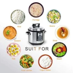 6QT 8 IN 1 Pressure Cooker MultiUse Programmable Instant Cooker Pressure Pot With Slow Cooker, Rice Cooker, Steamer, Sauté, Yogurt, Warmer -Wilton Shop 51SE8Zxc4DL