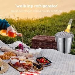 10 Pack Champagne Ice Buckets Stainless Steel Ice Bucket With Handles Party Wine Bucket Beverage Chiller Beer Cooler Bucket For Home Bar Club Party Supplies, 3 L/ 3.3 Qt -Wilton Shop 51SI4Qi8qYL