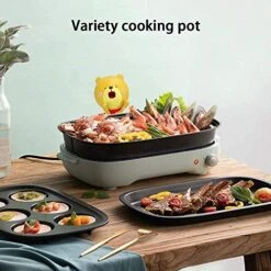 Electric Hot Pot Household Cooking Pot Barbecue Pot Hot Pot Detachable And Replaceable Electric Grill Adjustable Temperature Food -Wilton Shop 51SUR9R2WZL