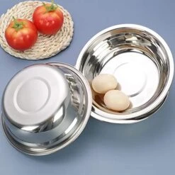 4-Pack Small Kitchen Salad Bowls, Stainless Steel Prep Metal Mixing Bowls -Wilton Shop 51SbgcbLggL