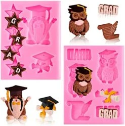 12 Cavities Graduation Fondant Molds Silicone Graduation Owl Gnome Grad Cap Diploma Scroll Mould Congrats Grad Chocolate Candy Mold For Grad Party Soap Jelly Cake Cupcake Topper Decor, 2 Pack -Wilton Shop 51Sg09O58TL. AC