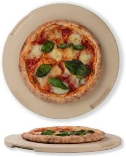 Pizza Stone 12in X 15in Rectangular Baking & Grilling Stone, Perfect For Oven, BBQ And Grill. Innovative Double - Faced Built - In 4 Handles Design -Wilton Shop 51SqOj89fbL. AC