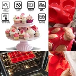 Muffin Pan, Silicone Muffin Mold Reusable, Cupcake Pans 12 Regular Size, Perfect For Muffins, Cupcakes, Cheesecakes, Mini Pancakes. (1PCS) -Wilton Shop 51SuqKxXDOL