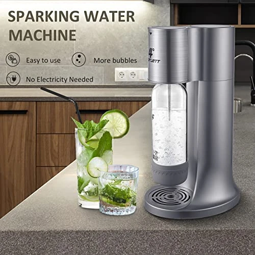 4° Sparkling Water Maker, Soda Maker Machine For Home Or Office, With 3×1.0L BPA-free Sparkling Water Bottle, Compatible With Any Screw-in 60L CO2 Carbonator(NOT Included)(Silver) 5 4° Sparkling Water Maker, Soda Maker Machine For Home Or Office, With 3×1.0L BPA-free Sparkling Water Bottle, Compatible With Any Screw-in 60L CO2 Carbonator(NOT Included)(Silver) - Image 3