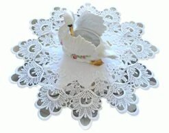 Galleria Di Giovanni Set Two 16" Doilies White Flower European Lace Round