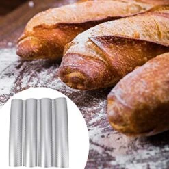 Nonstick Perforated Baguette Pan 4 Wave Loaves French Bread Baking Pan Toast Cooking Bakers Molding -Wilton Shop 51T4ndJMqqL