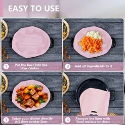 3 Pack Silicone Slow Cooker Liners Leakproof Newly Upgraded, Easy Clean Crock Pot Liners Reusable Bag Liners Fit 6-8 Quarts Oval Or Round Pot -Wilton Shop 51T56jtYdpL