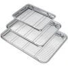 Baking Sheet With Rack Set (3 Pans + 3 Racks), Stainless Steel Baking Pan Cookie Sheet With Cooling Rack, Non Toxic & Heavy Duty & Easy Clean 1 Baking Sheet With Rack Set (3 Pans + 3 Racks), Stainless Steel Baking Pan Cookie Sheet With Cooling Rack, Non Toxic & Heavy Duty & Easy Clean -Wilton Shop 51T8TmsfQoL