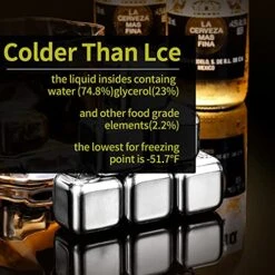 Cube Whiskey Chillers Stones 6 PCS - Stainless Steel Reusable With Ice Tong Gift Set - Metal Beverage Chilling Rocks For Wine,Beer, Vodka, Coke, Scotch, Bourbon, No Change The Flavor 11 Cube Whiskey Chillers Stones 6 PCS - Stainless Steel Reusable With Ice Tong Gift Set - Metal Beverage Chilling Rocks For Wine,Beer, Vodka, Coke, Scotch, Bourbon, No Change The Flavor -Wilton Shop 51TB9cpcXbL