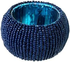 Sequin Beaded Napkin Rings Set, Blue Napkin Ring Set Of 12, Beaded Napkin Holders, Perfect For Christmas, New Year Party, Events, Everyday Use, Family Dinners, Holidays- Navy Multi -Wilton Shop 51TG0kIBHVL. AC