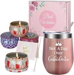 INFIJYON Birthday Gifts For Women, Christmas New Year Spa Gifts Basket Scented Candles, Unique Relaxing Gift For Mom, Wife, Besties, Sister, Daughter, Girl Friend, Her,Green -Wilton Shop 51TKhzHl7iL. AC