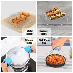 8 Inch XL Air Fryer Accessories, 19 Pcs Deep Fryer Accessories With Recipe Cookbook For Growise Phillips Cozyna Fits All 4.2QT - 5.8QT Air Fryer -Wilton Shop 51TQou9ZFXL