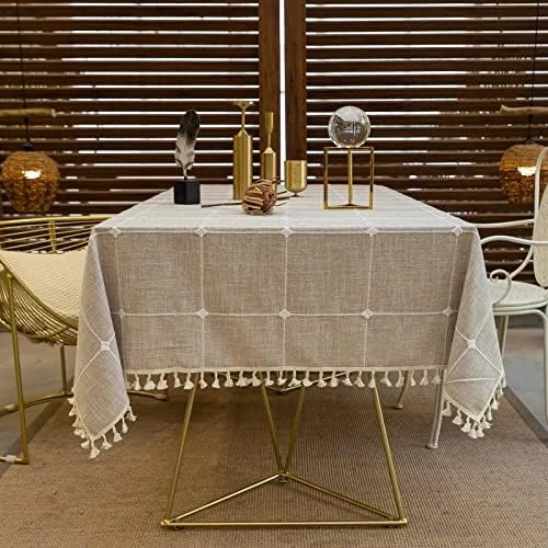 Tablecloth, Rectangle Table Cloth Linen Wrinkle Free Anti-Fading Tablecloths Washable Dust-Proof Table Cover For Kitchen Dinning Party (Rectangle/Oblong, 55''x70'',4-6 Seats, Gray) 16 Tablecloth, Rectangle Table Cloth Linen Wrinkle Free Anti-Fading Tablecloths Washable Dust-Proof Table Cover For Kitchen Dinning Party (Rectangle/Oblong, 55''x70'',4-6 Seats, Gray) - Image 14