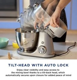 Tilt-Head Electric Stand Mixer | 7-Speed, 350-Watt Motor | Includes 5.3-Quart Bowl, Flat Beater, Dough Hook, Wire Whisk & Pouring Shield | Countertop Kitchen Essentials | Granite Gray 11 Tilt-Head Electric Stand Mixer | 7-Speed, 350-Watt Motor | Includes 5.3-Quart Bowl, Flat Beater, Dough Hook, Wire Whisk & Pouring Shield | Countertop Kitchen Essentials | Granite Gray -Wilton Shop 51TXDOoJ8RL