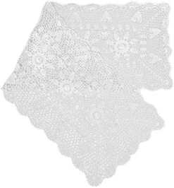 White 16X35 Inch Rectangular Handmade Cotton Crochet Lace Table Runner 20 White 16X35 Inch Rectangular Handmade Cotton Crochet Lace Table Runner -Wilton Shop 51TgBknnfnL. AC 1