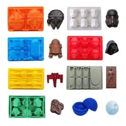 Set Of 8 Star Wars Silicone Ice Trays/Chocolate Molds: Stormtrooper, Darth Vader, X-Wing Fighter, Millennium Falcon, R2-D2, Han Solo, Boba Fett, And Death Star -Wilton Shop 51TkPF28brL