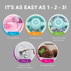 IM-308L# 4 Qt. Electric Motorized Maker Ice & Rock Salt, 4Qt. Freezing Canister, Creamy Ice Cream, Gelato, Frozen Yogurt, Or Sorbet, Recipe Booklet, 4 Quart, Mint -Wilton Shop 51Tnpvqu0VL