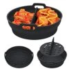 Air Fryer Silicone Liners 8.5Inch For 5qt To 8qt Reusable Air Fryer Liners With Divider Foldable Silicone Air Fryer Basket Round Non-Stick Collapsible Dishwasher Safe Silicone Insert (Black) 2 Air Fryer Silicone Liners 8.5Inch For 5qt To 8qt Reusable Air Fryer Liners With Divider Foldable Silicone Air Fryer Basket Round Non-Stick Collapsible Dishwasher Safe Silicone Insert (Black) -Wilton Shop 51Toze8TRnL