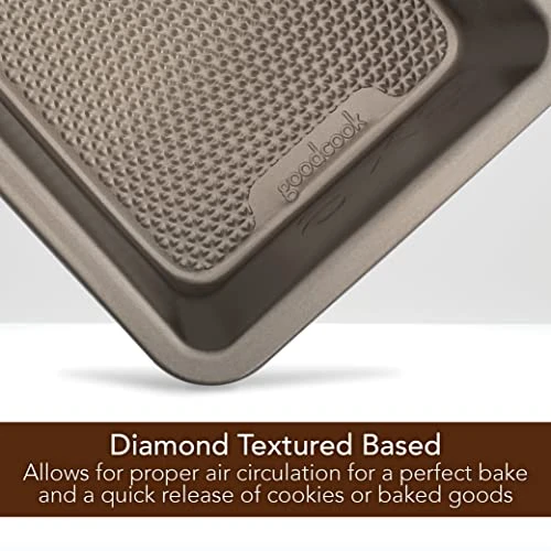 Cook Aluminized Steel, Diamond-Infused Non-Stick Coated Textured Bakeware, Loaf Pan, Champagne Pewter 4 Cook Aluminized Steel, Diamond-Infused Non-Stick Coated Textured Bakeware, Loaf Pan, Champagne Pewter - Image 2