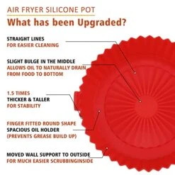 Air Fryer Silicone Pot For 2-4QT- [6.5 Inch 2pack With Oven Mitts] Air Fryers Oven Accessories,Replacement For Air Fryer Paper Liners,Reusable Silicone Air Fryer Pot Basket,Dishwasher Safe -Wilton Shop 51U5t7CAe3L