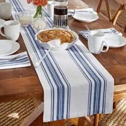 Use Living Homestead Stripe Napkins, Rustic 100% Cotton Napkins, 20 Inches By 20 Inches, Blue/White, Set Of 4 -Wilton Shop 51UBgSwe4VL. AC