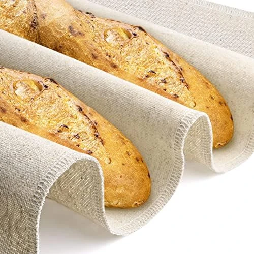 Professional Bread Proofing Cloth, 30.3X17.7inch Non-Stick Bakers Dough Couche, 100% Natural Flax Linen Bread Cloth, Shaping Tool For Baguettes, Loaves And Ciabatta 7 Professional Bread Proofing Cloth, 30.3X17.7inch Non-Stick Bakers Dough Couche, 100% Natural Flax Linen Bread Cloth, Shaping Tool For Baguettes, Loaves And Ciabatta - Image 5