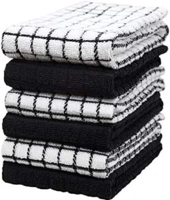 Kitchen Towels 16"x 28" | Dish Towels | Kitchen Hand Towels | Large Dishcloths Set | Highly Absorbent Tea Towel, Soft With Hanging Loop | Natural Ring Spun Cotton, 380 GSM | Aqua Check Design - 6 Pack 24 Kitchen Towels 16"x 28" | Dish Towels | Kitchen Hand Towels | Large Dishcloths Set | Highly Absorbent Tea Towel, Soft With Hanging Loop | Natural Ring Spun Cotton, 380 GSM | Aqua Check Design - 6 Pack -Wilton Shop 51UIEdbQc0L. AC